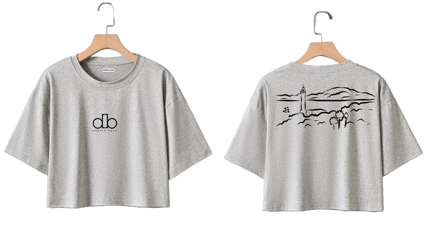 Camiseta Crop top gris Faro Punta Carnero