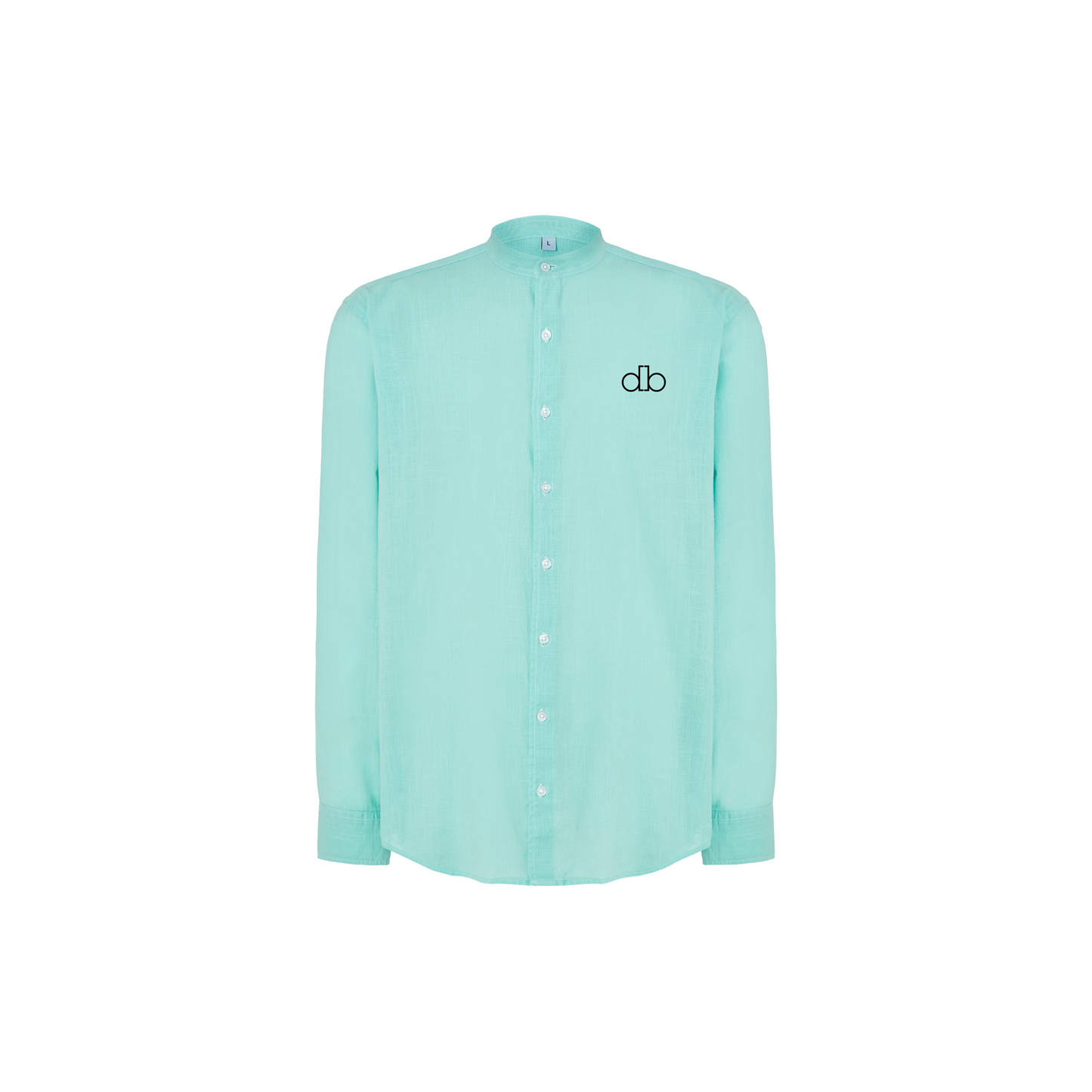 Camisa cuello MAO , verde menta