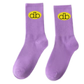 Calcetines lila logo amarillo