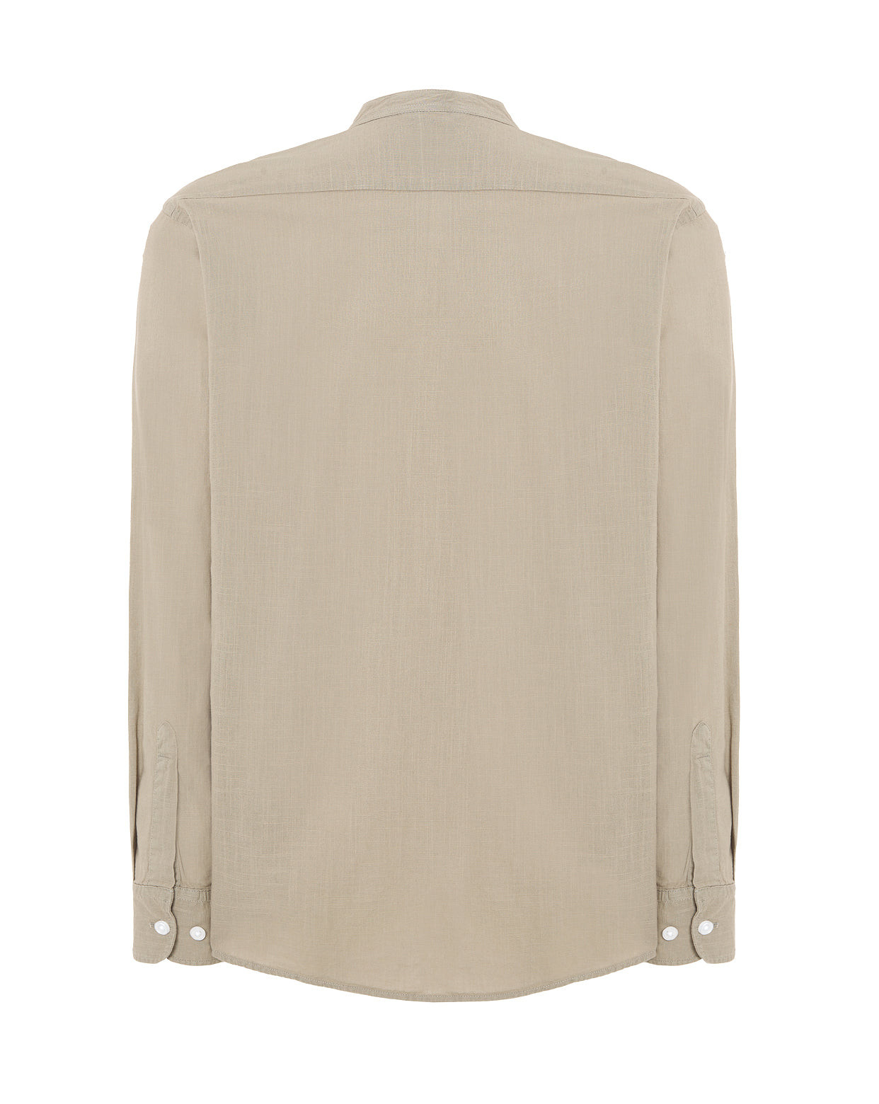 Camisa cuello MAO, marrón