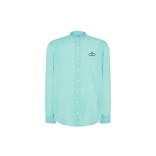 Camisa cuello MAO , verde menta