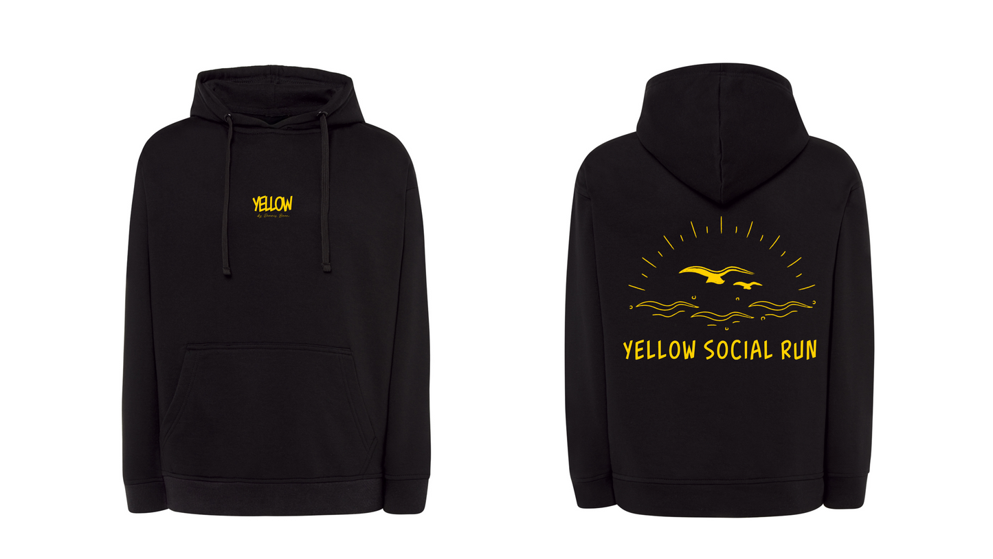 Sudadera negra capucha YELLOW