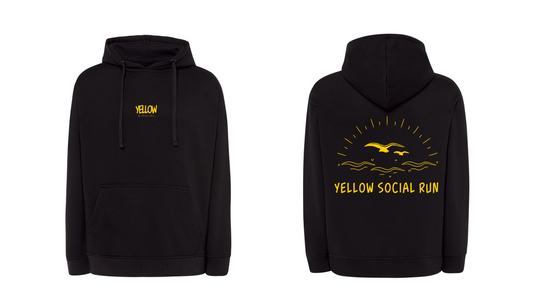 Sudadera negra capucha YELLOW